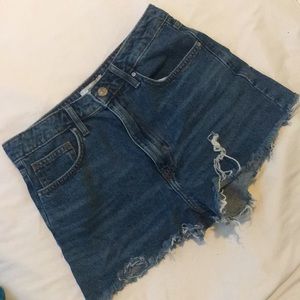 dark denim shorts